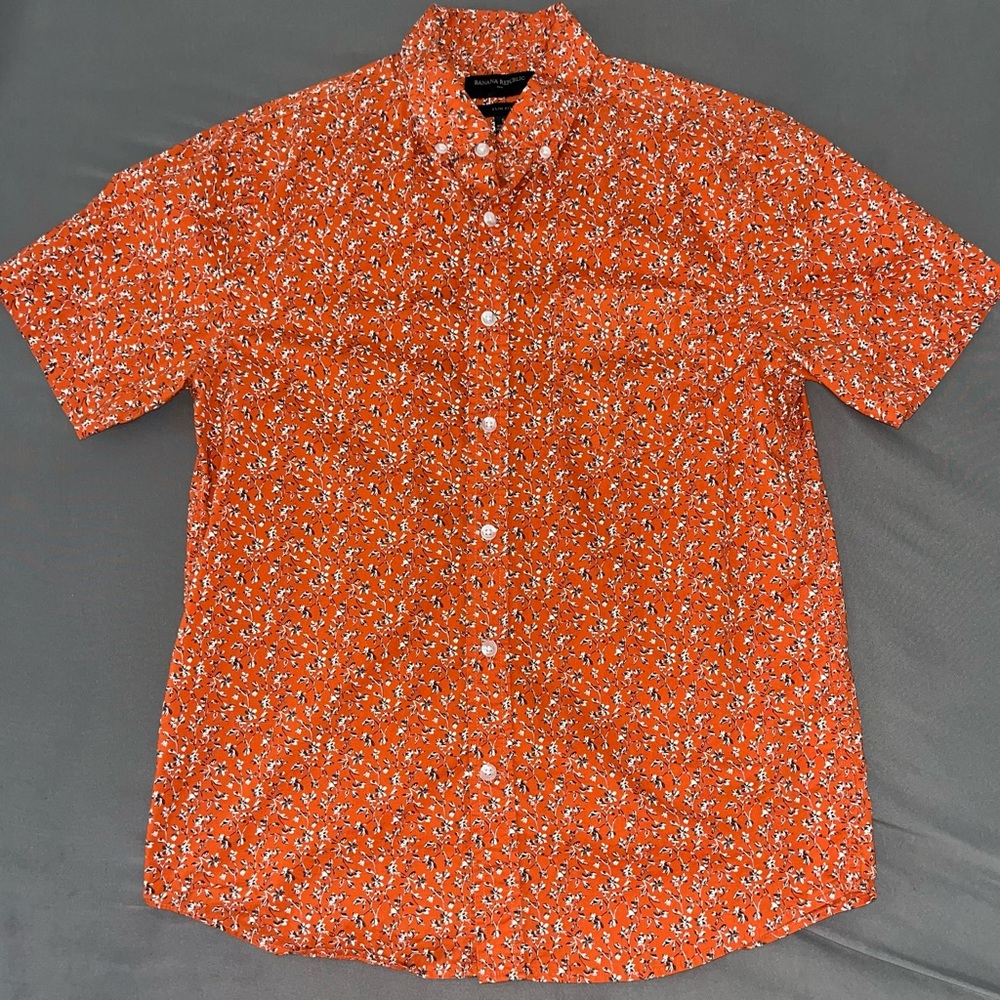 Banana Republic Orange Casual Button Down Shirt